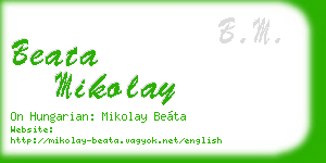 beata mikolay business card