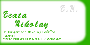 beata mikolay business card